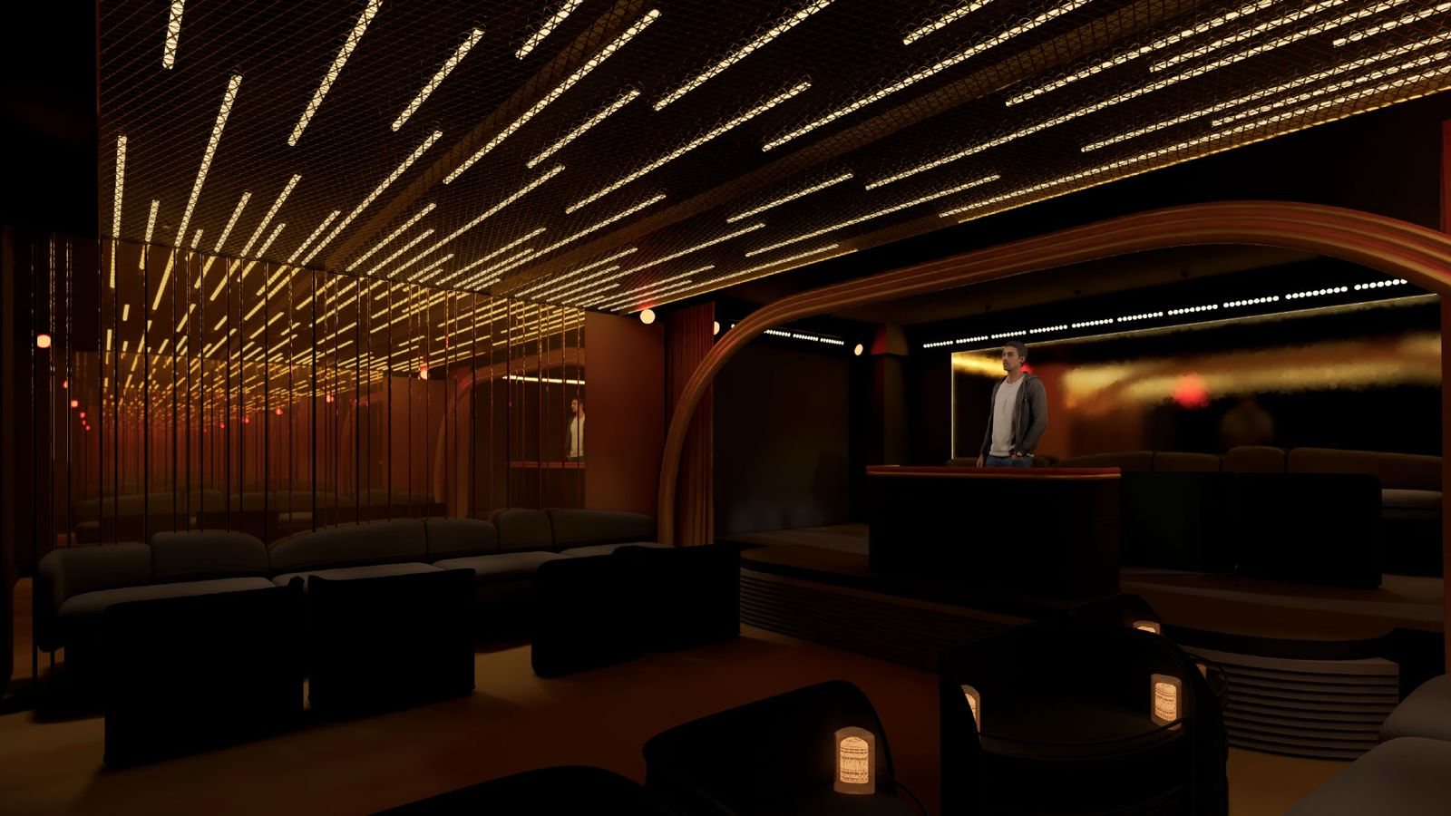 Club interior, 3D render