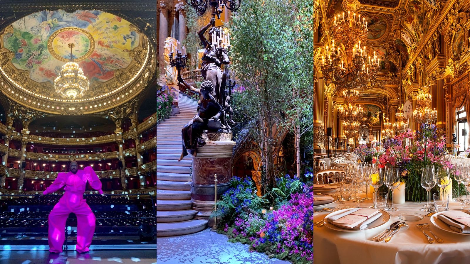 Opera house event, three views